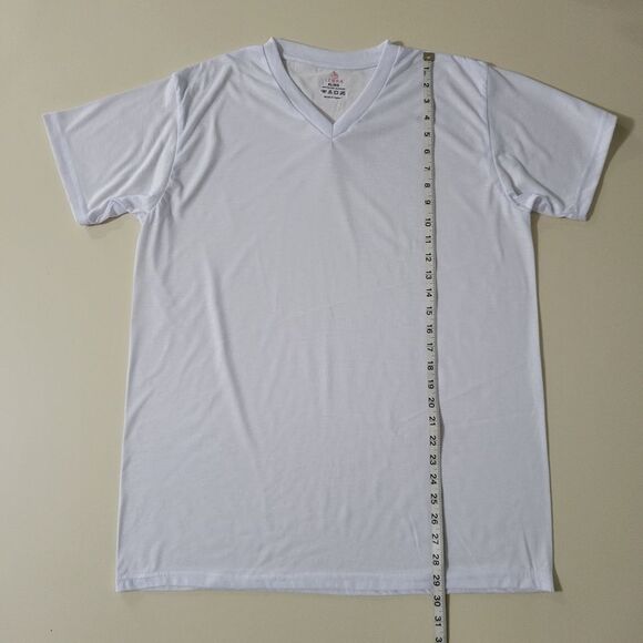 Lebra Men's White V-Neck Short Sleeve Shirt - Picture 7 of 10